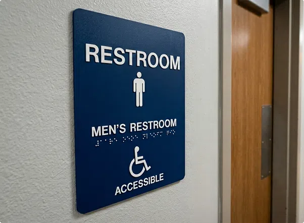 ADA-compliant tactile and Braille room signs
