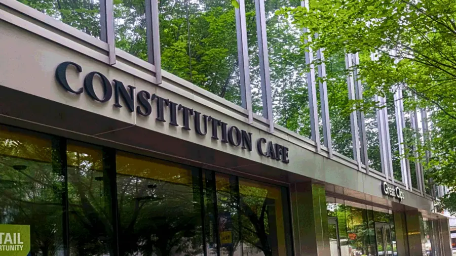 Custom storefront signage on a Washington, DC building by District Visual Communications
